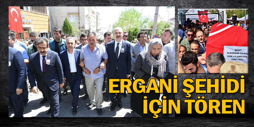 Ergani şehidi için tören