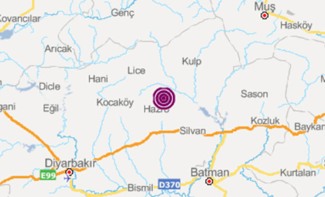 Diyarbakır'da 3.4 büyüklüğünde deprem