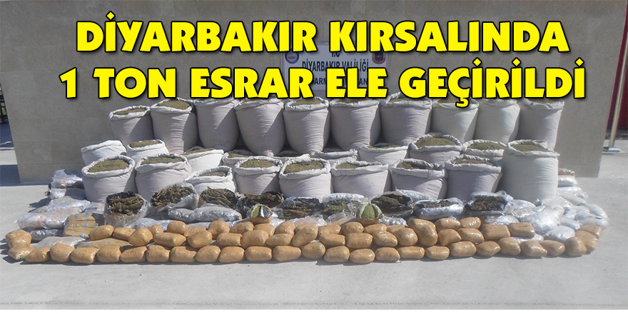 Diyarbakır kırsalında 1 ton esrar ele geçirildi