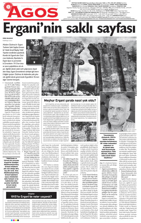 AGOS Gazetesi Yazarımız Müslüm Aœzülmezç™le Yaptığı Röportajı Sayfalarına Taşıdı