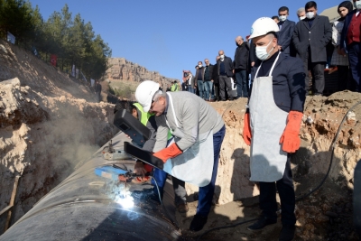 Diyarbakır 2. merhale içme suyu projesi boru kaynak töreni yapıldı 