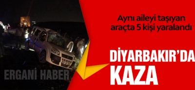 Diyarbakır'da kaza: Aynı aileden 5 yaralı