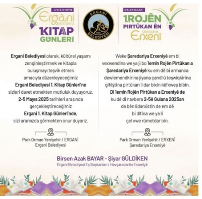 ERGANİ’DE İLK DEFA KİTAP FUARI DÜZENLENİYOR