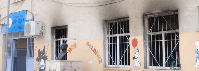 Ergani'de okula molotoflu saldırı