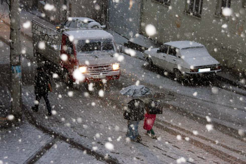 Ergani 'de Mevsimin ilk Karı Yağdı