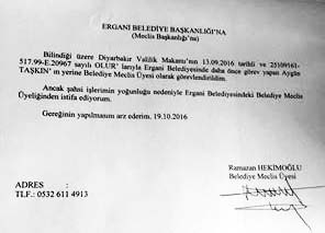 Erganiç™de 3 kayyum istifa etti