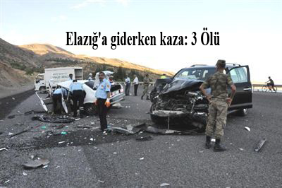 Elazığ'a giderken kaza: 3 A–lü