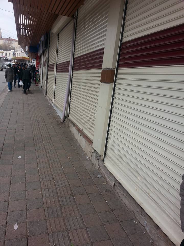 Ergani'de Cizre protestosu, kepenkler kapalı