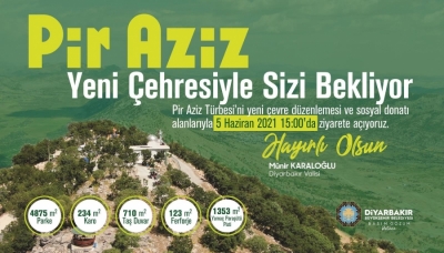 Pir Aziz Türbesi'nin yeni çehresi göz kamaştırıyor