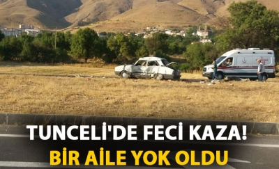 Tunceli'de feci trafik kazası!
